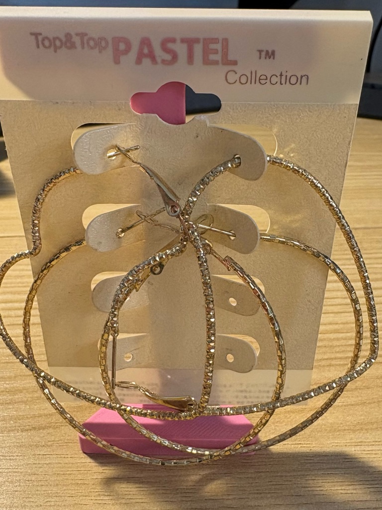Pastel Collection Gold Plated Textured Hoop Earrings - Set Of 2